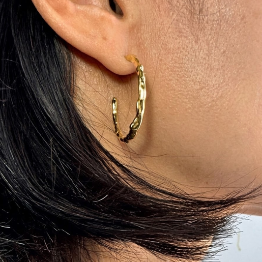 Wildfire Gold Plated Hoop Earrings - Medium