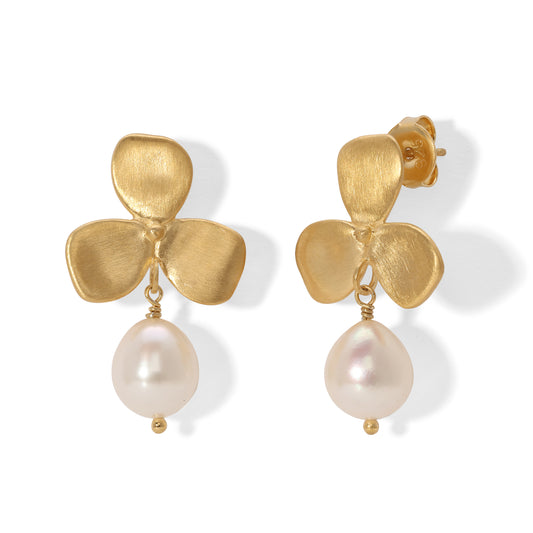 Violet Drop Earring with Pearl