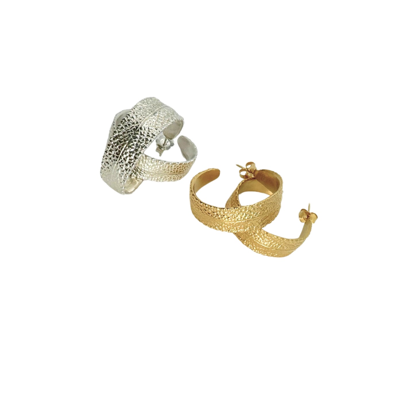 Sage Leaf Large Hoop Earrings