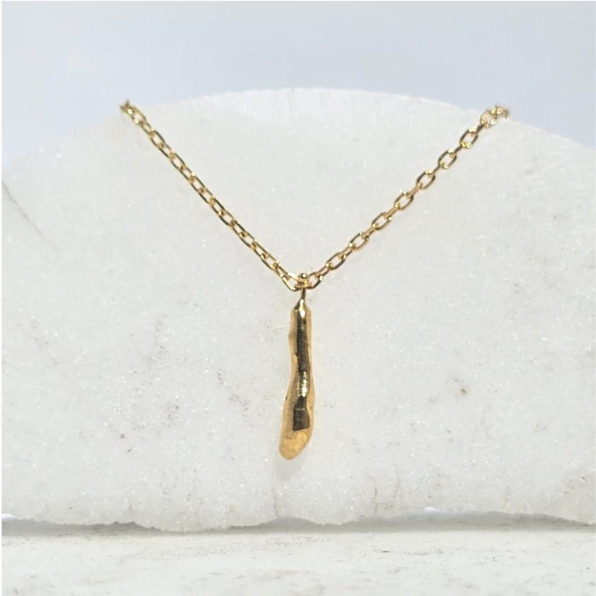 Wildfire Vertical Bar Gold Pendant