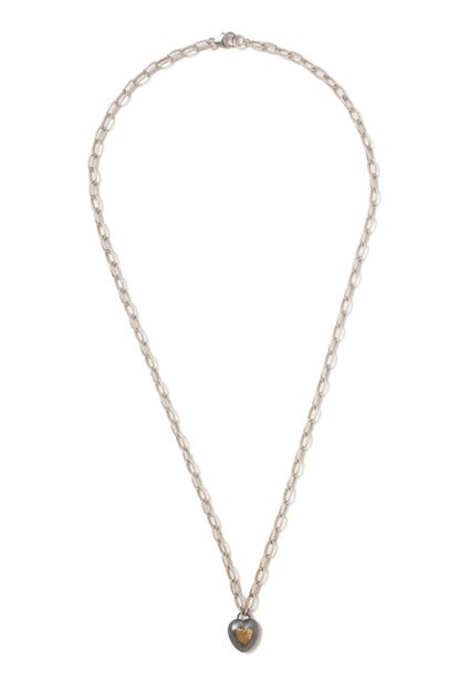 Heart Pebble Gold Keum Boo Necklace