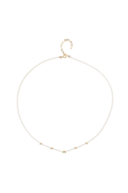 18 KT Gold Coiled Seed Pearl Necklace