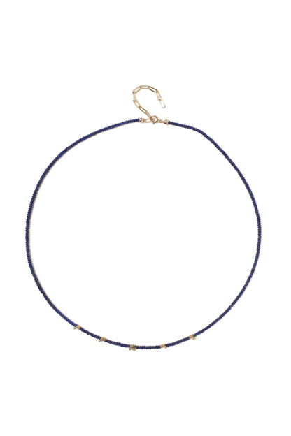 18 KT Gold Coiled Lapis Necklace