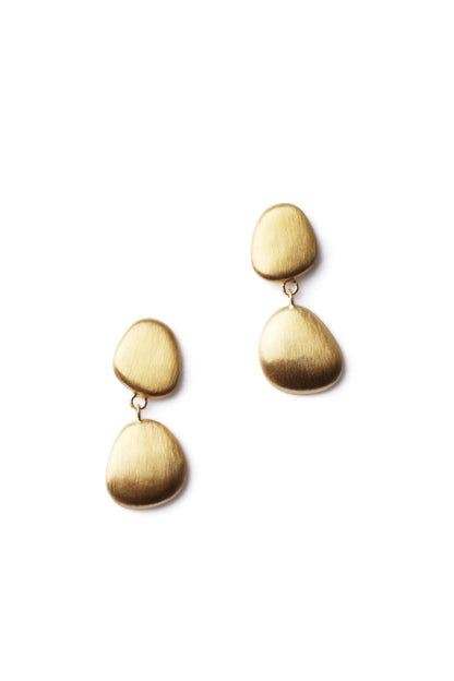 Double Sand Pebble Drop Earrings