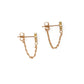 18 KT Gold 4 Clover Diamond Chain Earring