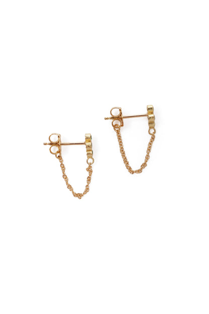 18 KT Gold 4 Clover Diamond Chain Earring