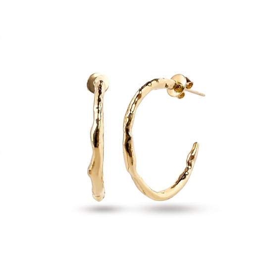 Wildfire Gold Plated Hoop Earrings - Medium