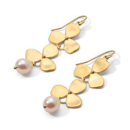 Double Violet Drop Earring with Pearl