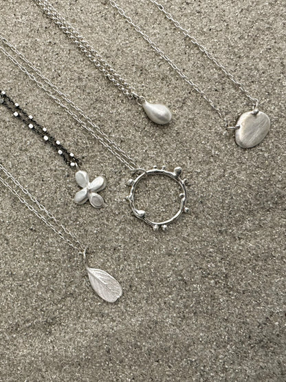 Minimalist silver pendant necklaces