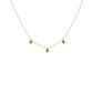 18 KT Gold Triple Emerald Clover Pearl Necklace