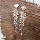 silver saltwater pearl long earrings